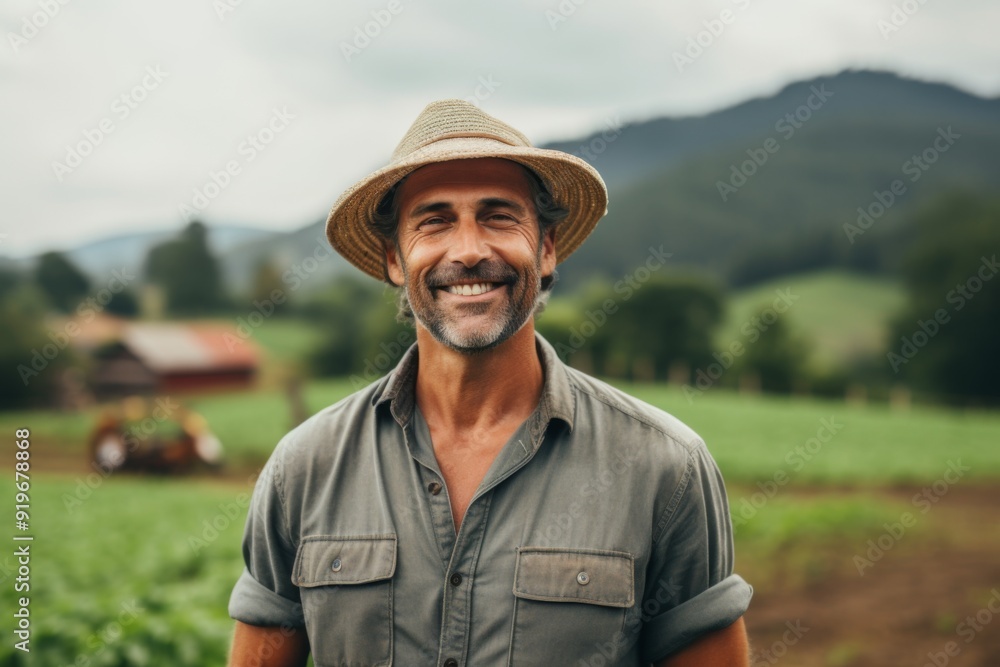 Smiling portrait of a middle aged Caucasian male farmer Smiling portrait of a middle aged Caucasian male farmer
