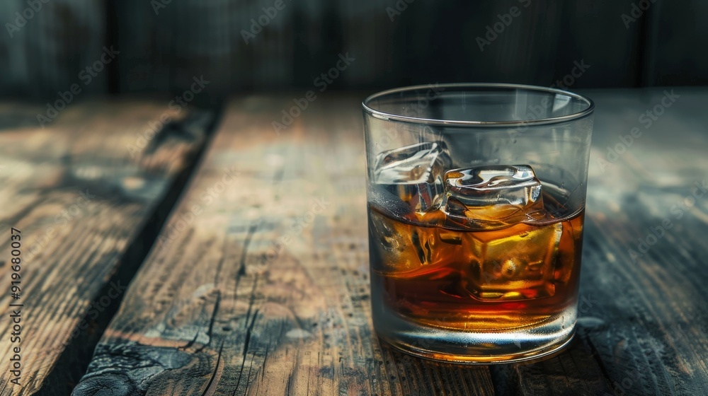 A glass of whiskey on the rocks, symbolizing relaxation, indulgence, celebration, warmth, and a sense of tradition. A glass of whiskey on the rocks, symbolizing relaxation, indulgence, celebration, warmth, and a sense of tradition.