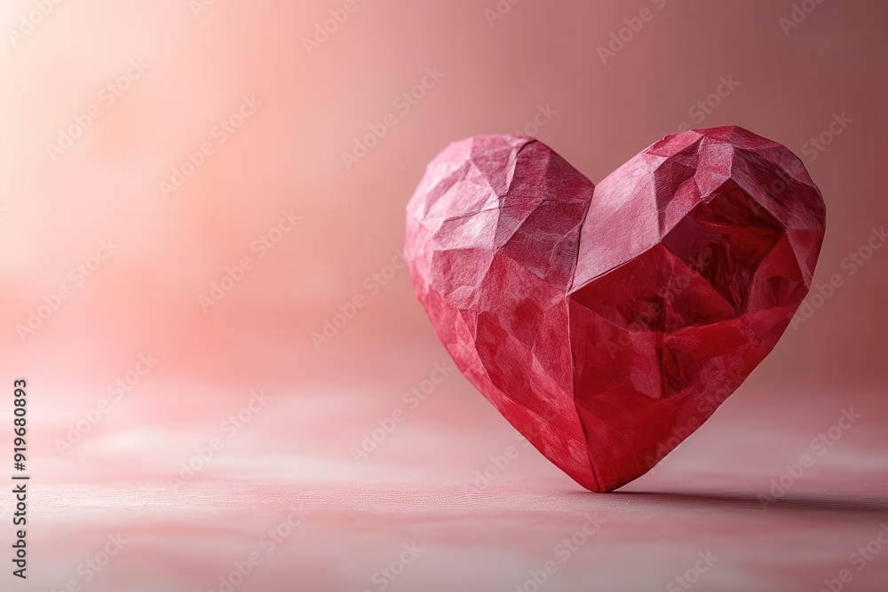 minimalist love concept single red paper heart on soft pink background clean lines subtle shadows valentines day theme simplicity conveying emotion minimalist love concept single red paper heart on soft pink background clean lines subtle shadows valentines day theme simplicity conveying emotion