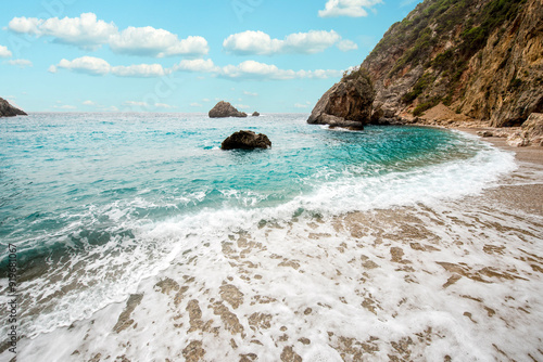 Beautiful magic sea landscape with Gyali beach in Corfu, Greece. amazing places. popular tourist atraction. photo