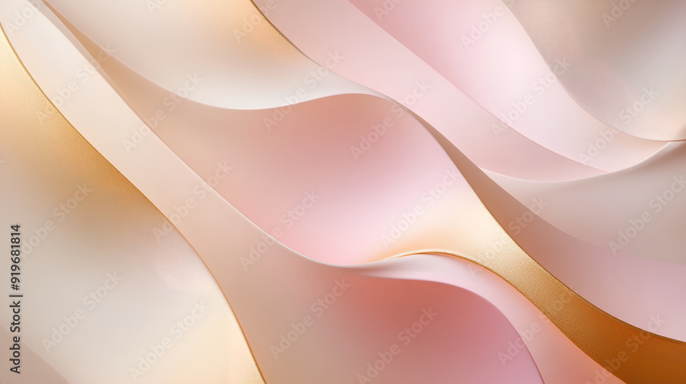 Abstract background with pink and gold wavy shapes, Abstract background with pink and gold wavy shapes,