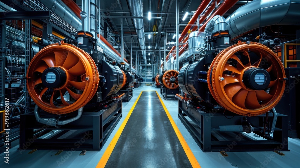 Fototapeta premium Industrial Machinery in a Modern Facility