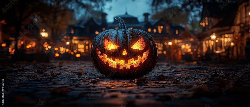 An autumn Halloween festival featuring haunted attractions, such as a haunted maze and eerie decorations, set against a backdrop of fall foliage An autumn Halloween festival featuring haunted attractions, such as a haunted maze and eerie decorations, set against a backdrop of fall foliage
