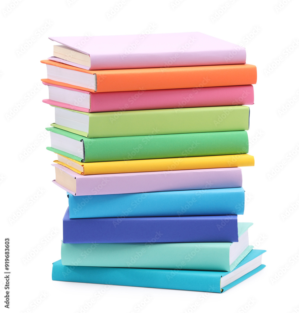 Stack of colorful books isolated on white Stack of colorful books isolated on white