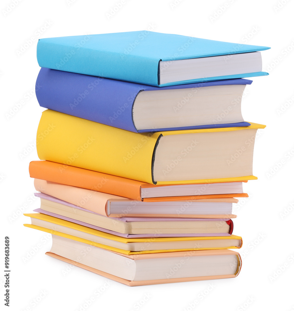 Stack of colorful books isolated on white Stack of colorful books isolated on white