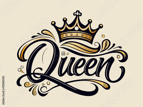 Regal calligraphy crown sign. King, queen, princess and royal luxury emblems with hand drawn crowns. Crowned text vector set. Doodle premium, luxury or top accessory as tiara or diadem
