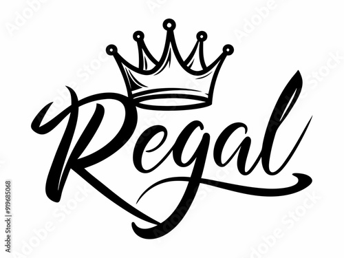 Regal calligraphy crown sign. King, queen, princess and royal luxury emblems with hand drawn crowns. Crowned text vector set. Doodle premium, luxury or top accessory as tiara or diadem
