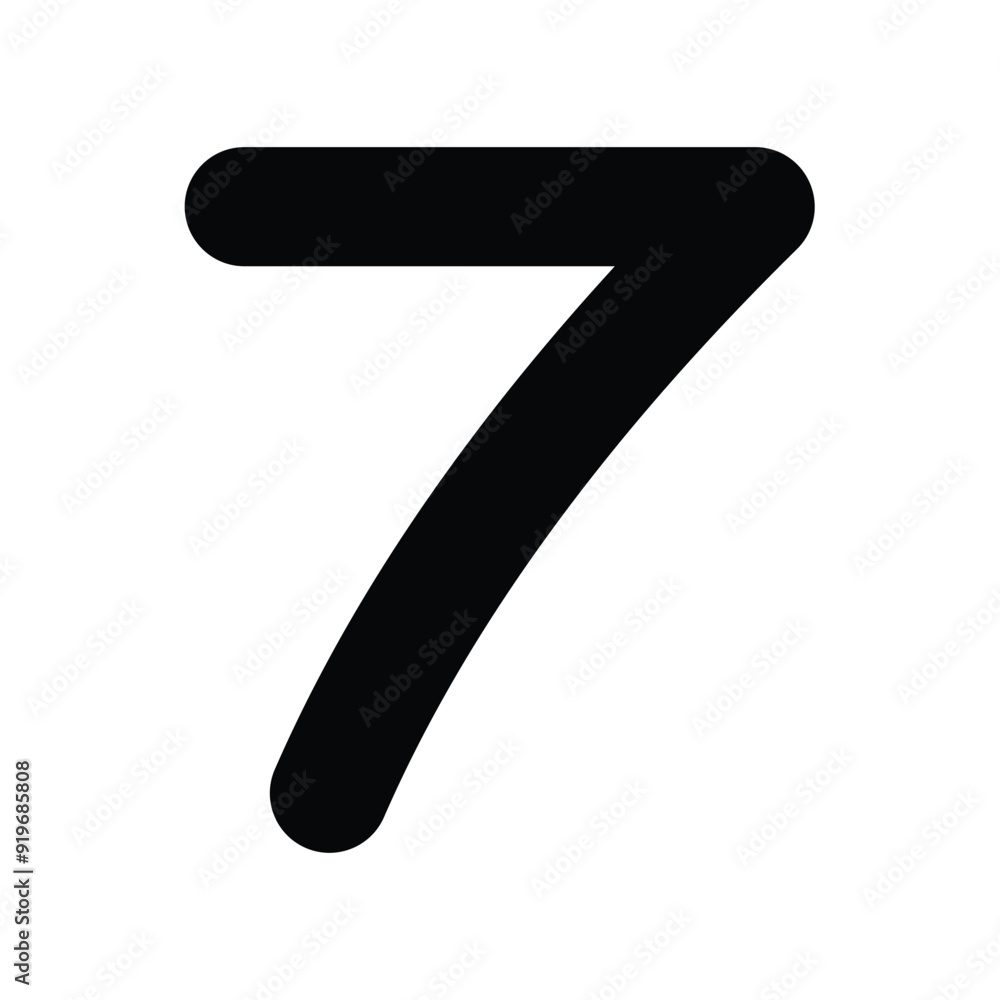 SEVEN icon glyph with white background vector stock illustration SEVEN icon glyph with white background vector stock illustration