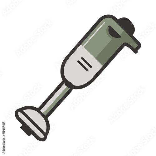 A flat vector illustration of immersion blender or hand mini blender isolated on white background