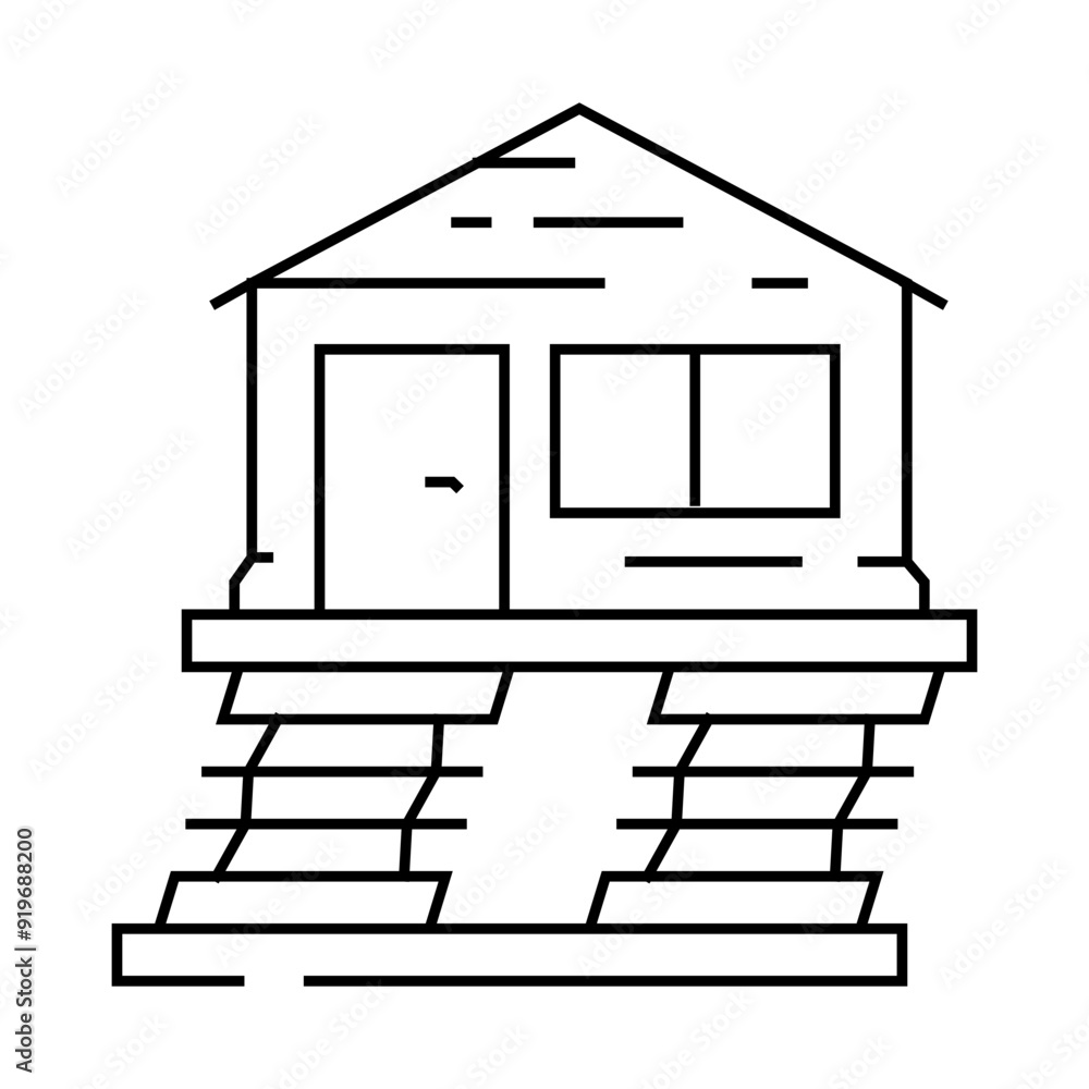 house protect earthquake line icon vector. house protect earthquake sign. isolated contour symbol black illustration house protect earthquake line icon vector. house protect earthquake sign. isolated contour symbol black illustration