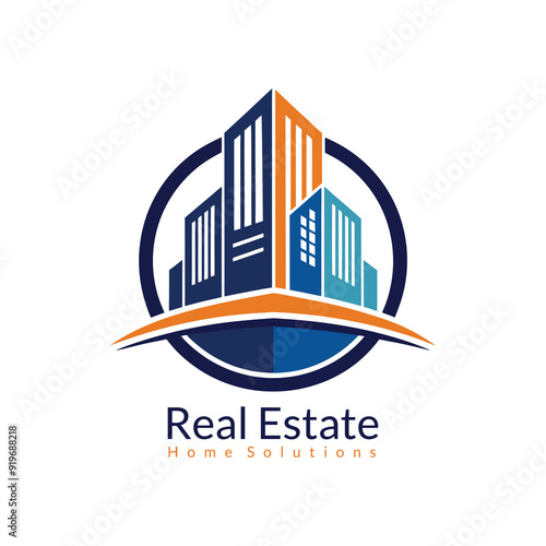 a logo for real estate business with a house and a logo for real estate