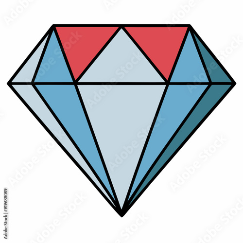 Diamond gemstone art vector illustration