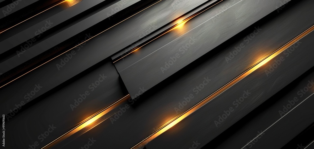 Abstract black background with glowing lines. Abstract black background with glowing lines.