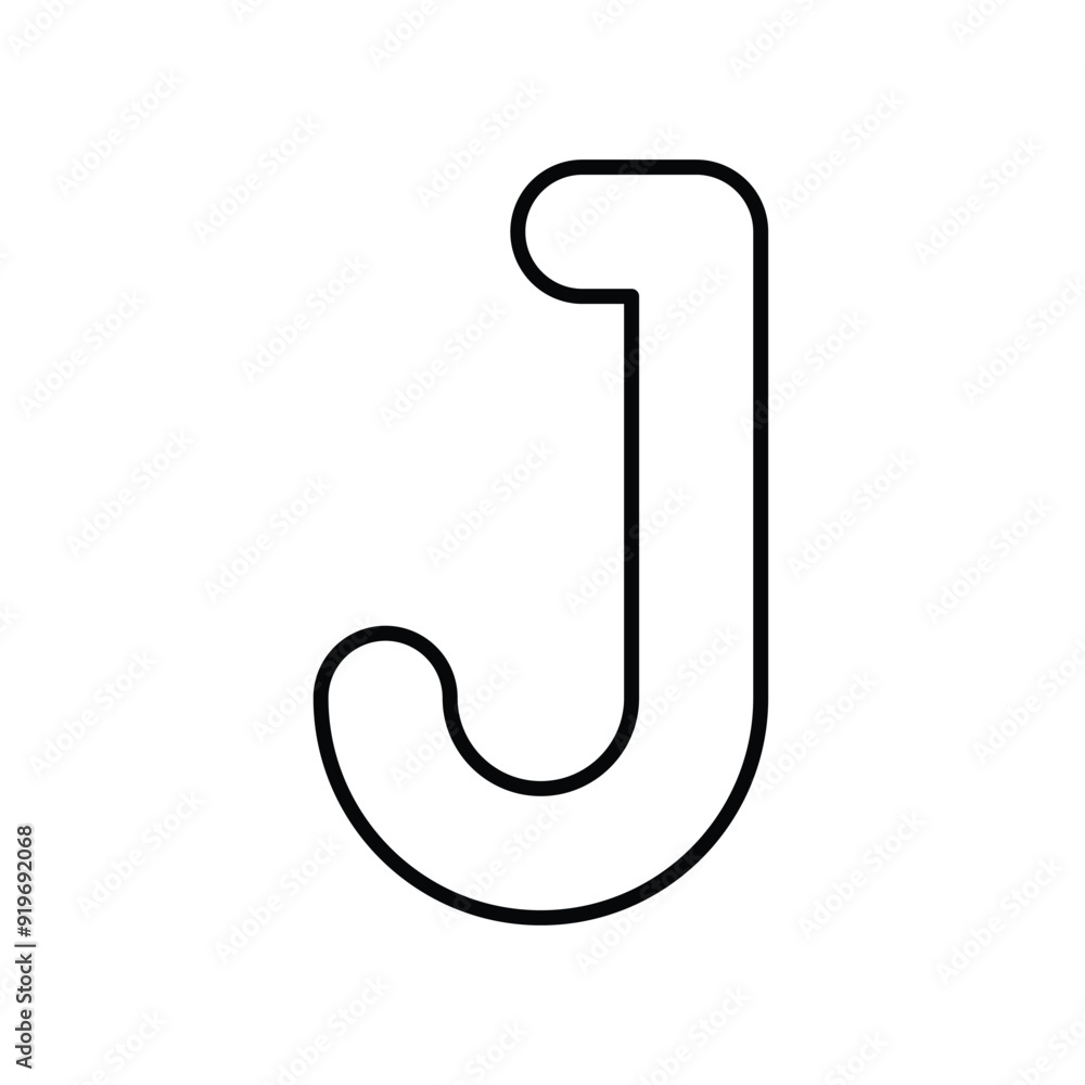 J icon line with white background vector stock illustration J icon line with white background vector stock illustration