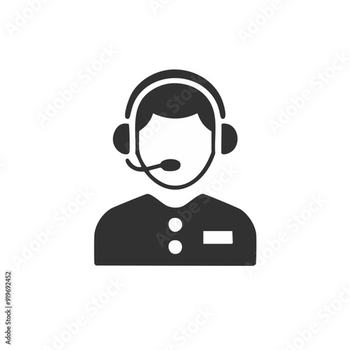 call center operator with headset