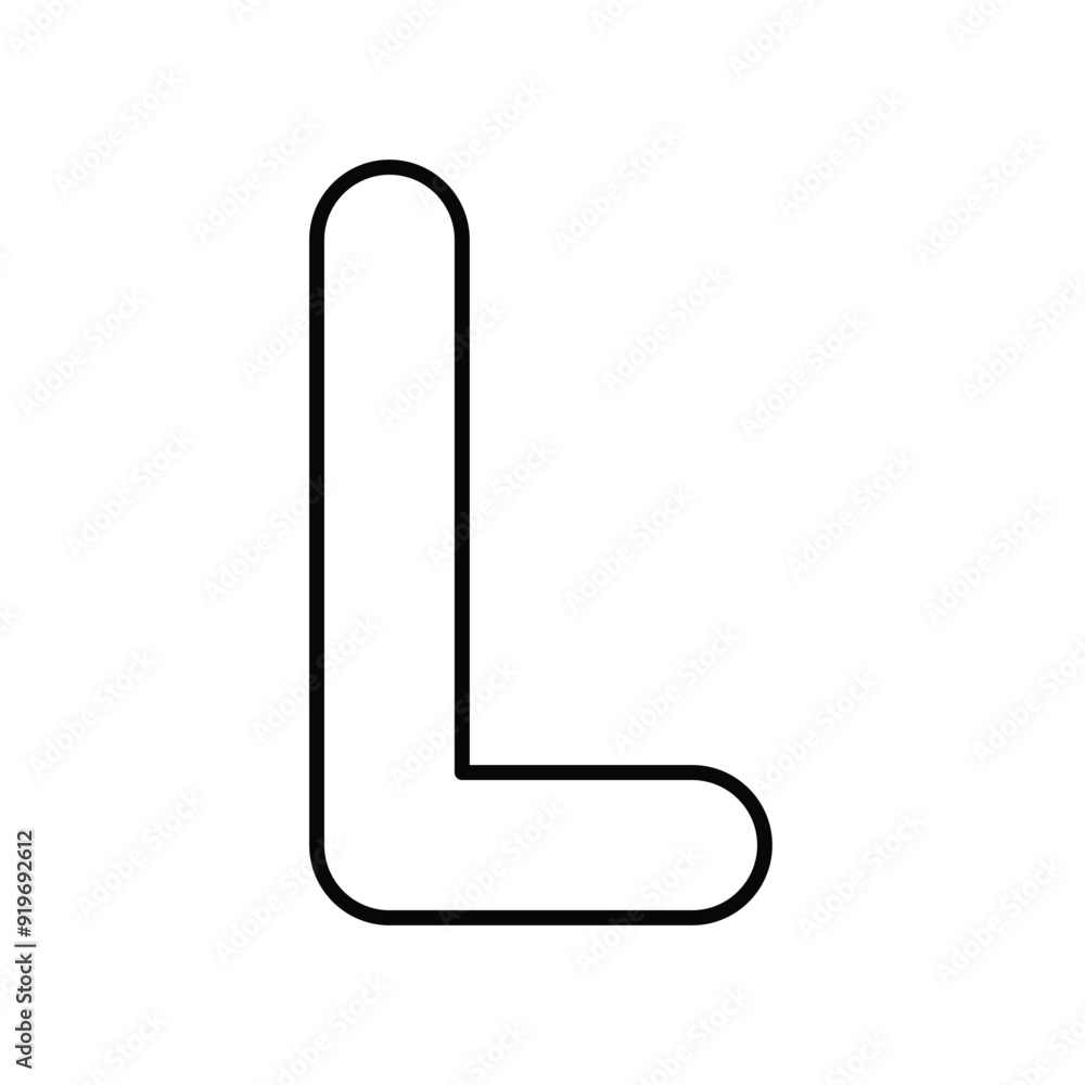 L icon line with white background vector stock illustration L icon line with white background vector stock illustration