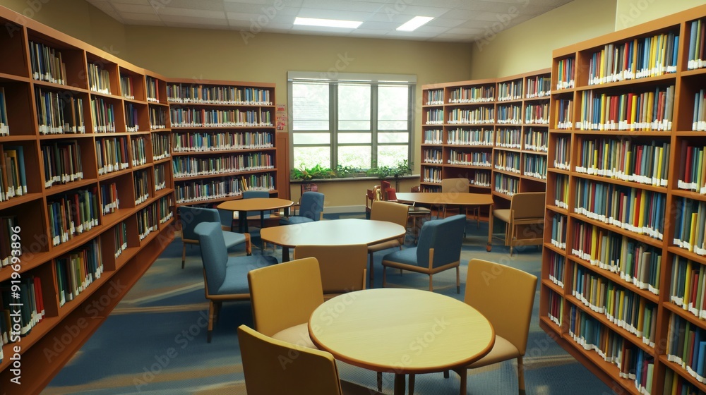 empty old school library empty old school library