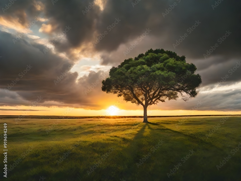 Fototapeta premium photo beautiful natural landscape wallpaper Generative AI