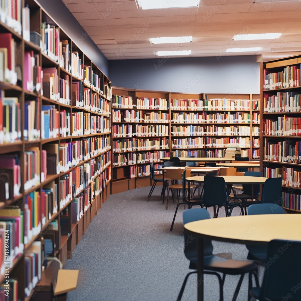 empty old school library