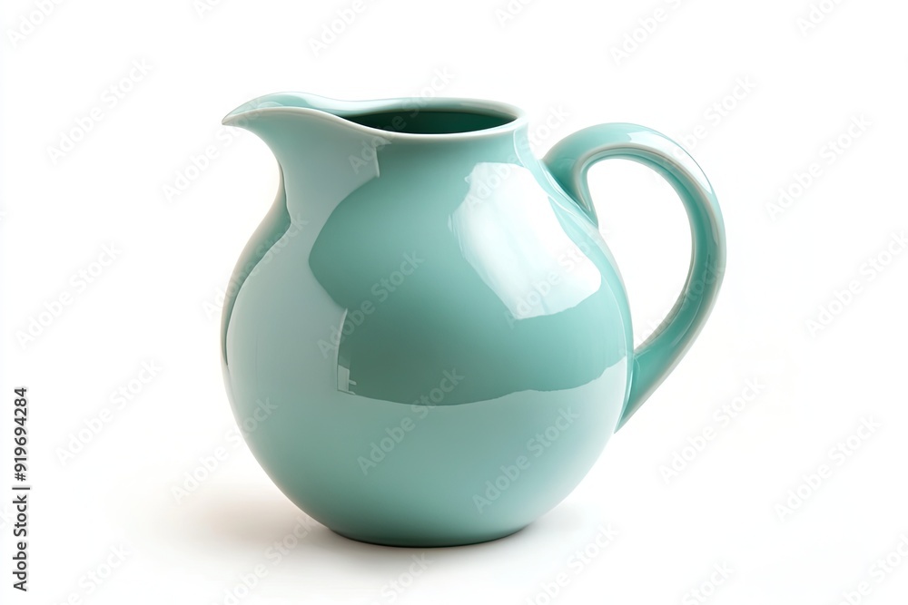 Teal water jug isolated on white Teal water jug isolated on white