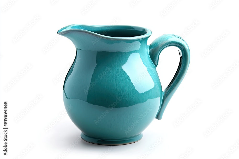 Teal water jug isolated on white Teal water jug isolated on white