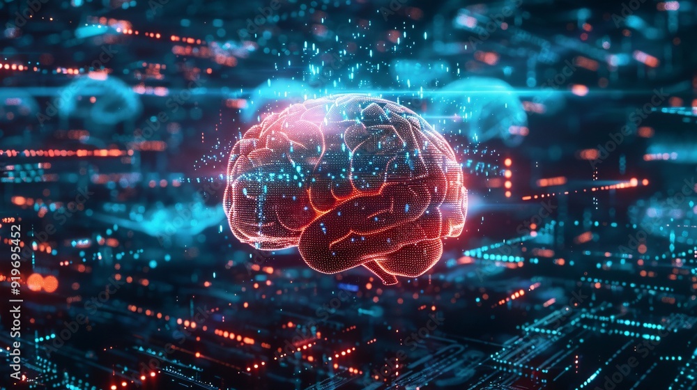 Flying inside Artificial Intelligence Digital Brain Flying inside Artificial Intelligence Digital Brain