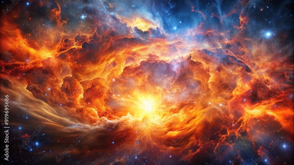 Stunning image of a fiery nebula in deep space, showcasing a cosmic firestorm , Celestial, Display, Fiery, Nebula, Deep space Stunning image of a fiery nebula in deep space, showcasing a cosmic firestorm , Celestial, Display, Fiery, Nebula, Deep space