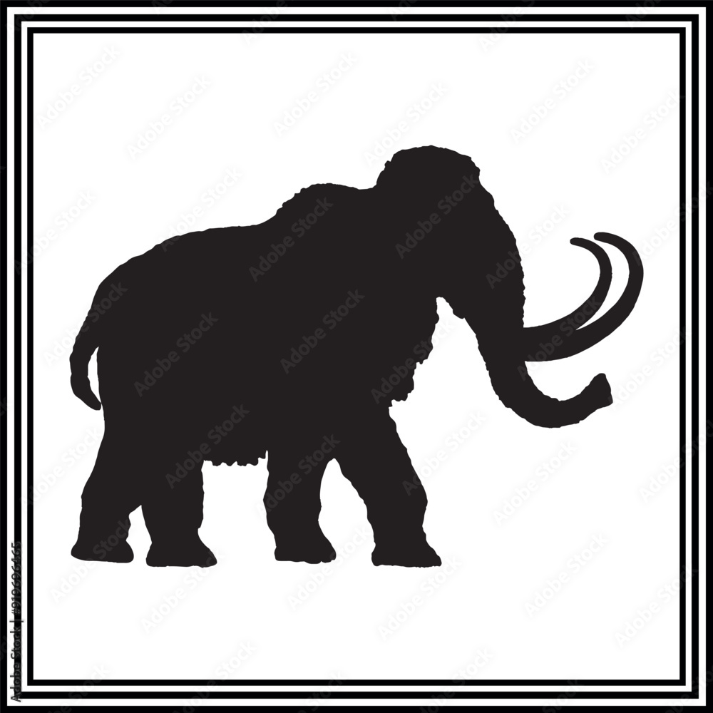 Mammoth silhouette vector, wildlife animal illustration. Mammoth silhouette vector, wildlife animal illustration.
