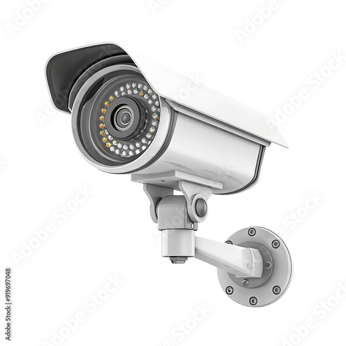 White security CCTV camera, cut out