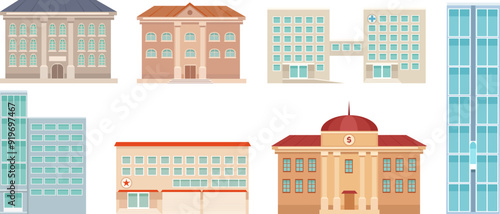 Municipal buildings isolated