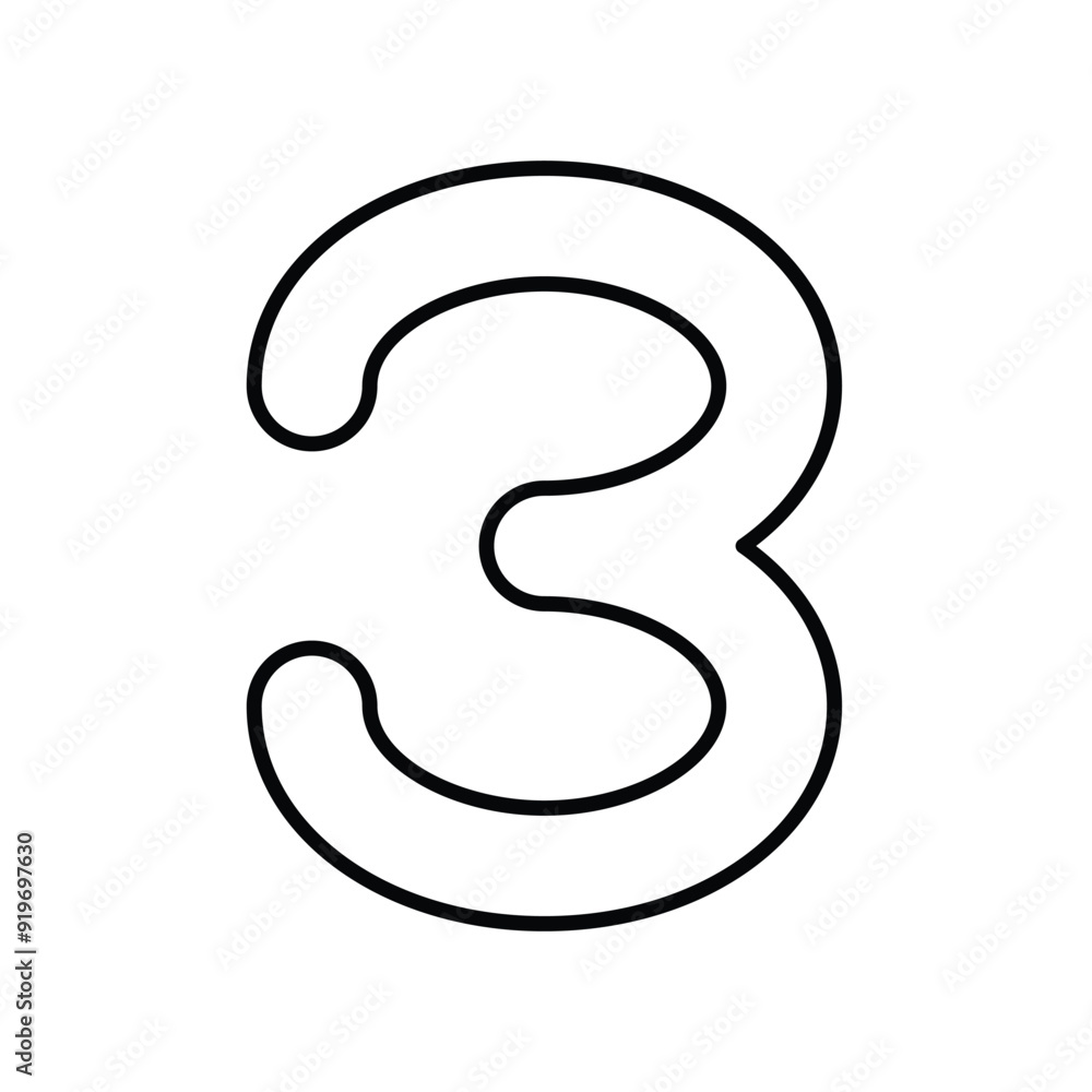 THREE icon line with white background vector stock illustration THREE icon line with white background vector stock illustration