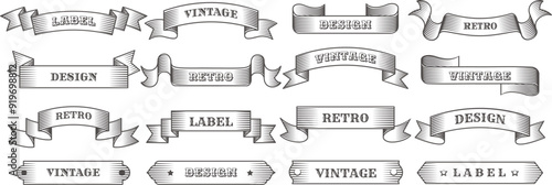 Retro horizontal banners