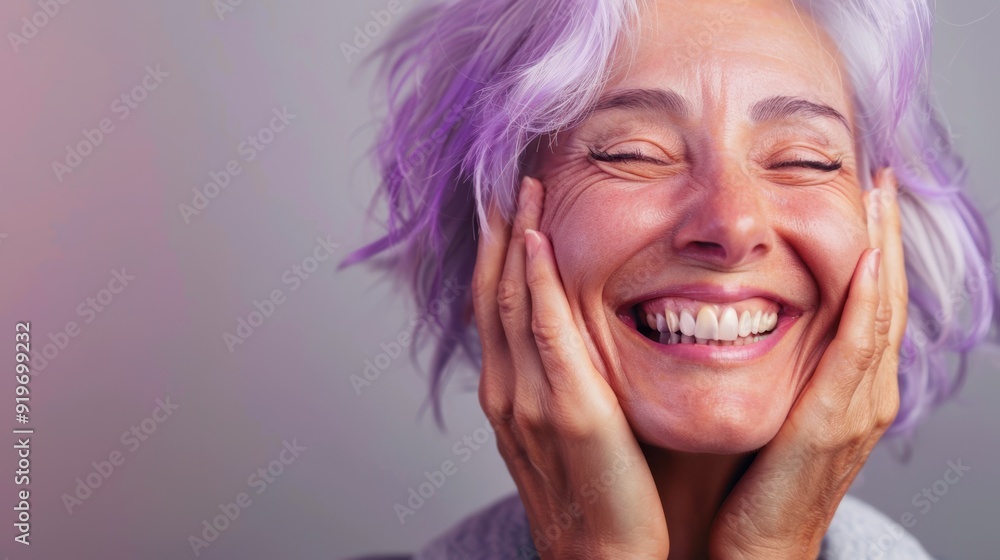 The joyous elderly woman The joyous elderly woman