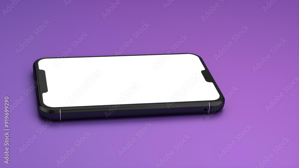 Smartphone realistic blank mockup. 3d rendering. Generative AI Smartphone realistic blank mockup. 3d rendering. Generative AI