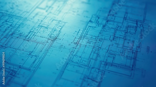 Blue print floor plan, architectural background