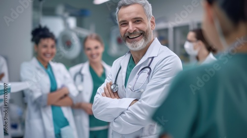 The medical team smiling together photo