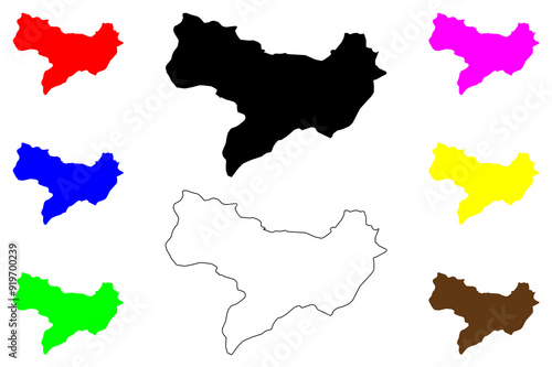 Amasya (Provinces of the Republic of Turkey) map vector illustration, scribble sketch Amasya ili map