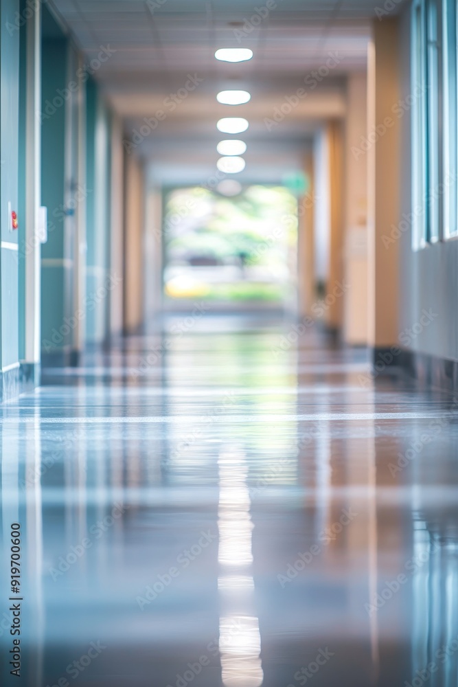 Blur image background of corridor in hospital Blur image background of corridor in hospital