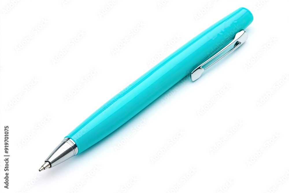 Turquoise pen isolated on white Turquoise pen isolated on white