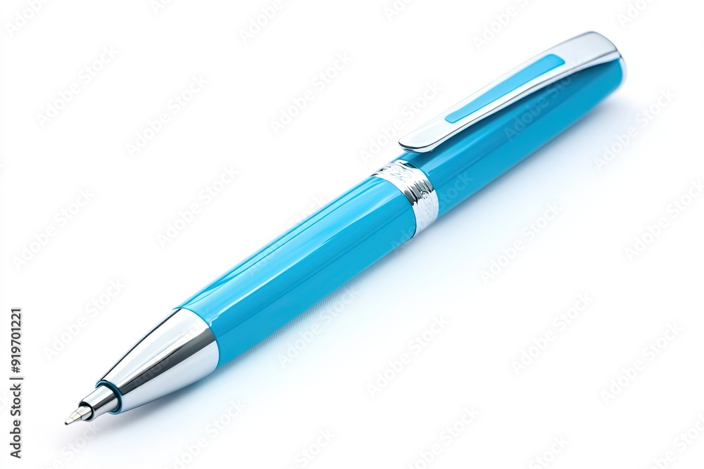 Turquoise pen isolated on white Turquoise pen isolated on white