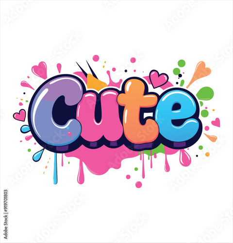 White T-Shirt design With Graffiti style and text
