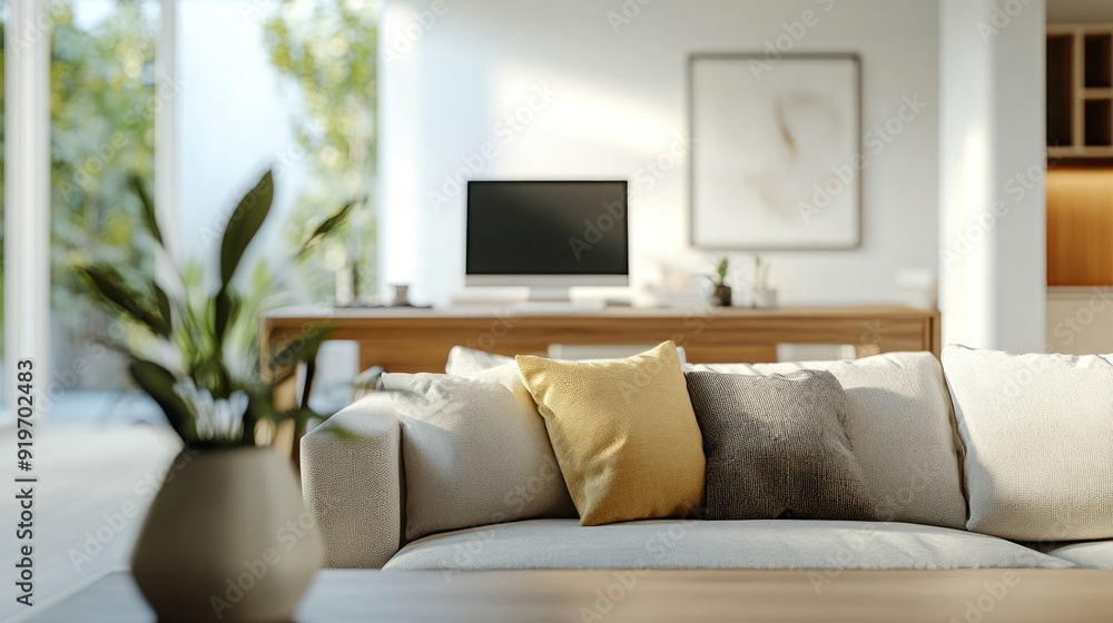 Modern Living Room Design with a Cozy Sofa Modern Living Room Design with a Cozy Sofa