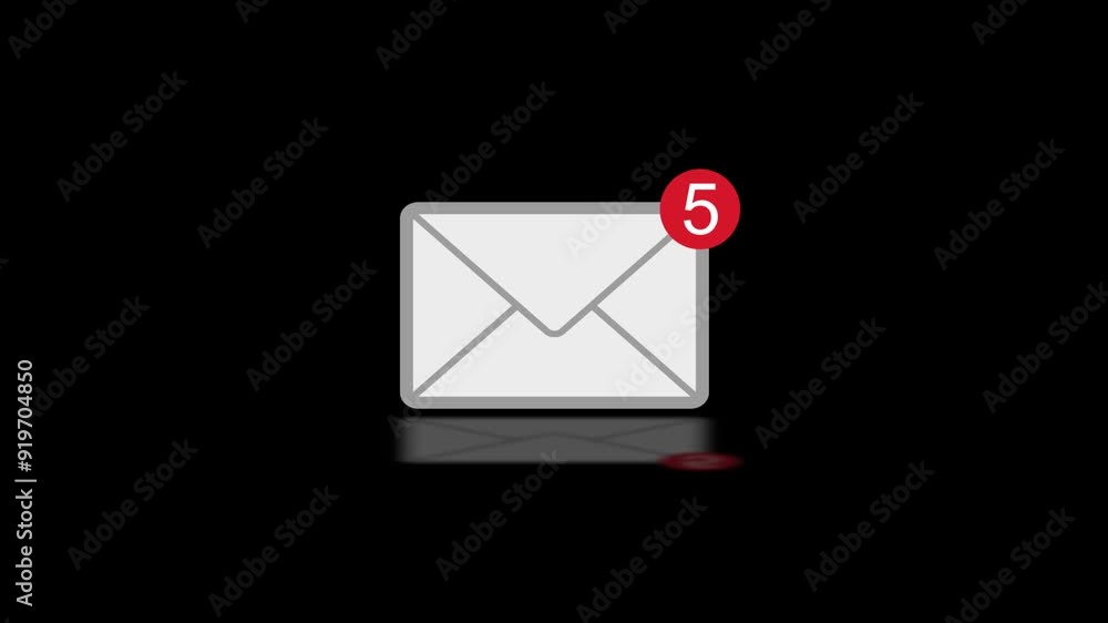Five message notification popup 3d animation white color Five message notification popup 3d animation white color