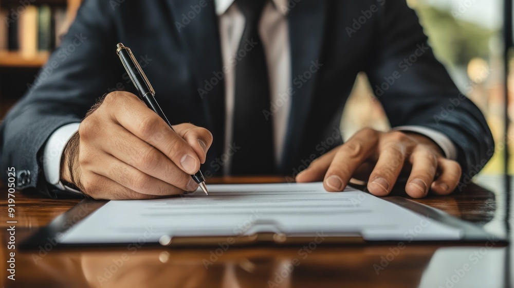 Businessman signing contract Businessman signing contract