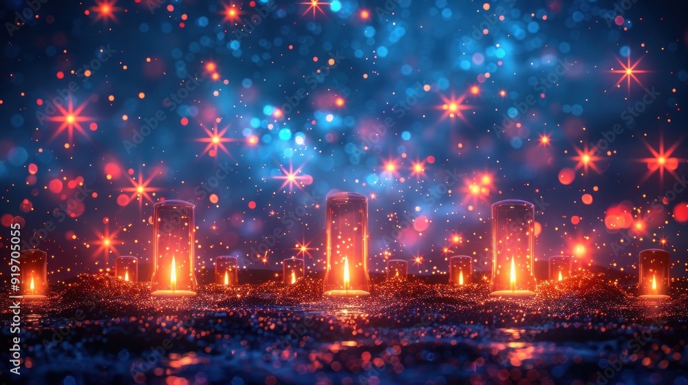 Fototapeta premium Sparkling Lights in a Mystical Night Sky