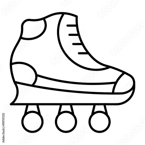 Roller Skates Vector Line Icon Design