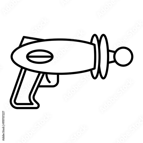 Space Gun Vector Line Icon Design