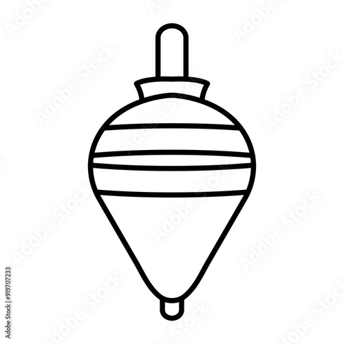 Spinning Top Vector Line Icon Design