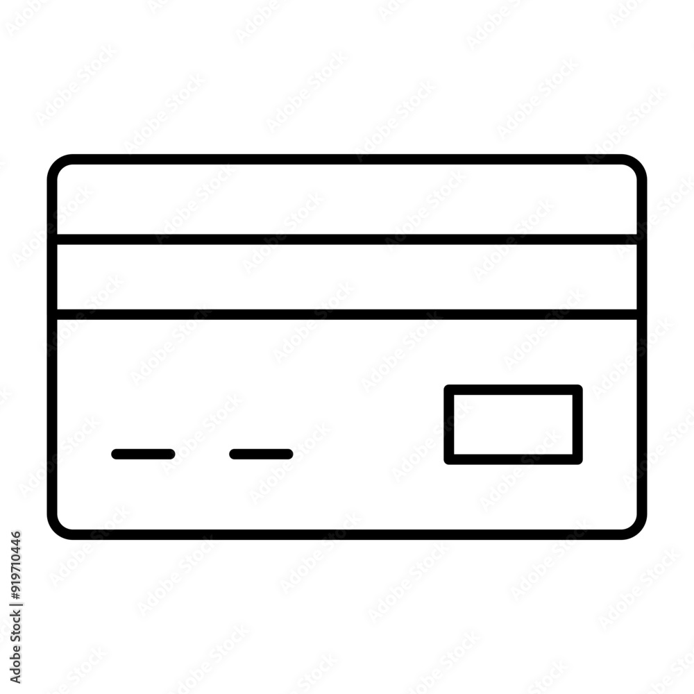 Debit Card Vector Line Icon Design Debit Card Vector Line Icon Design