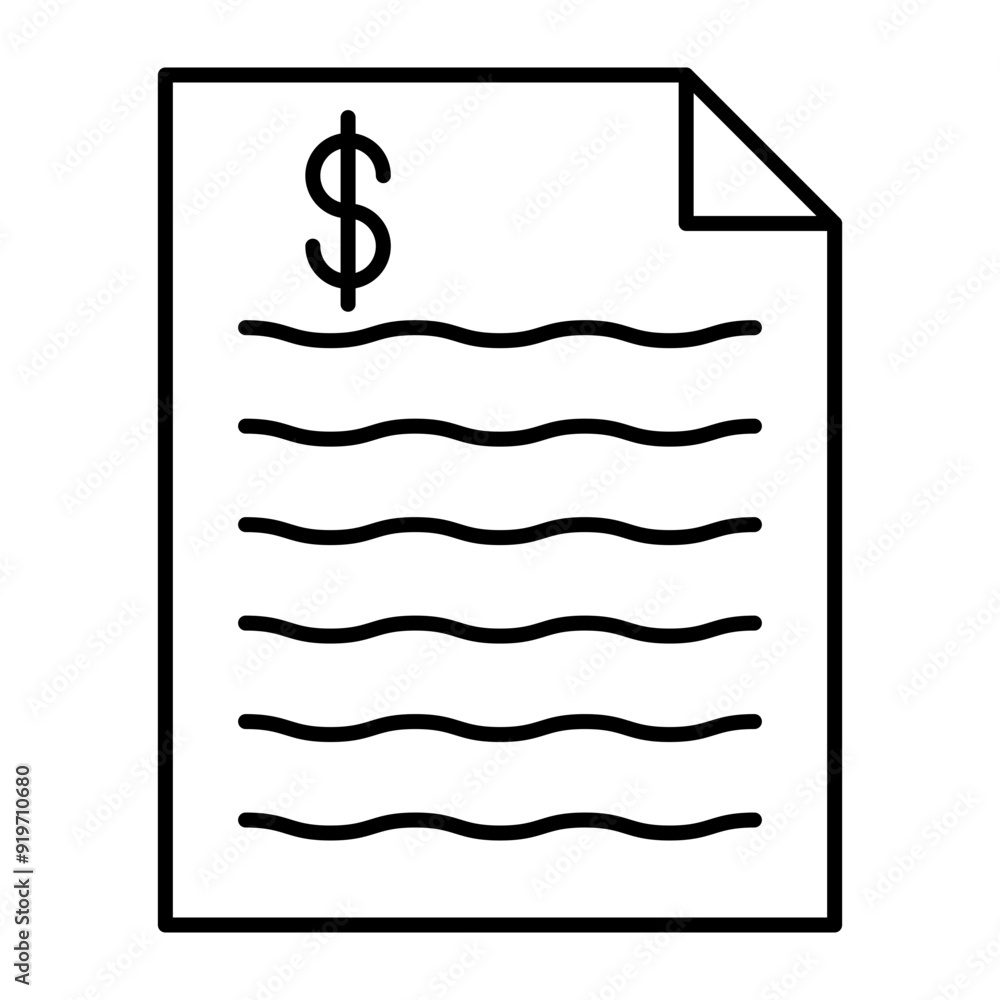 Receipt Vector Line Icon Design Receipt Vector Line Icon Design